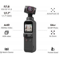 DJI Pocket 2 手持式 3 轴万向节稳定器，带 4...