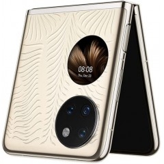 HUAWEI 华为 P50 Pocket Premium 折叠屏智能手机，3D 微雕设计，超光谱影像单元，6.6 英寸 OLED 显示屏，*检测，12 GB RAM + 512 GB ROM，鎏光金 (Gold)