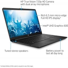 2022 *新 HP 惠普 15.6 英寸 FHD 笔记本电脑, Intel Celeron N4020 处理器,4GB DDR4 内存,128GB SSD,1 年办公 365,网络摄像头,WiFi,RJ-45,Windows 10 家庭