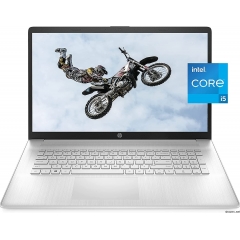 HP 惠普 17 笔记本电脑、第 11 代 Intel Core i5-1135G7、8 GB RAM、256 GB SSD 存储、17.3 英寸 HD+ 显示屏、Windows 10 Home、防眩光屏幕、长电池寿命、网络摄像头和双麦克风