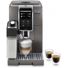 De'Longhi 德龙 Dinamica Plus 全自动咖啡机 ECAM 370.95.T 带奶泡系统，一键式制备卡布奇诺/意式浓缩，3.5英寸TFT触摸屏彩色显示器/App控制，咖啡煮壶功能，钛制